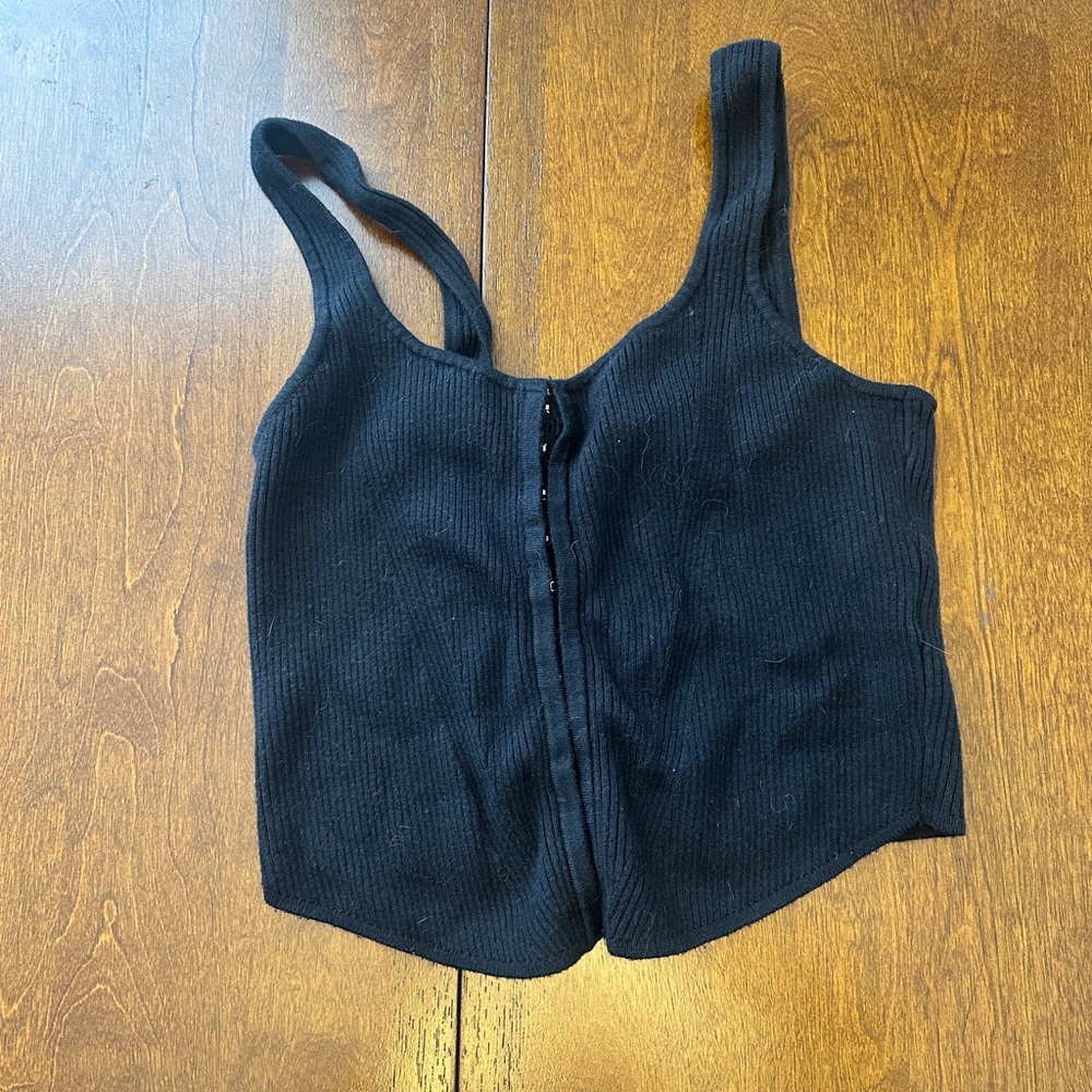 Abercrombie & Fitch Black Ribbed Crop Top